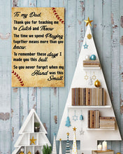 Load image into Gallery viewer, Thank For Teaching Me Catch And Throw Baseball Gift For Dad Vertical Poster
