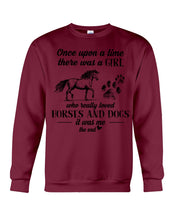 Load image into Gallery viewer, There Was A Girl Who Really Loved Horses And Dogs Sweatshirt
