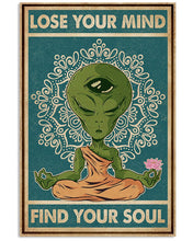 Load image into Gallery viewer, Retro Find My Soul Alien Yoga Gift For Yoga Lovers Vertical Poster
