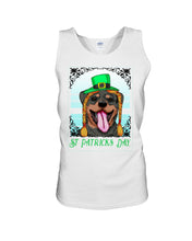 Load image into Gallery viewer, Funny Rottweiler With Green Top Hat St Patrick's Day Gift For Dog Lovers Unisex Tank Top
