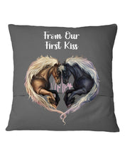 Load image into Gallery viewer, Horses From Our First Kiss Custom Name Gift For Girlfriend Pillow Cover
