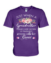 Load image into Gallery viewer, Just When A Grandmother Thinks Her Work Is Finished Guys V-Neck
