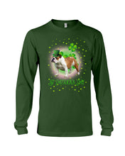 Load image into Gallery viewer, Bulldog Leprechaun Clover St Patrick's Day Gift For Dog Lovers Unisex Long Sleeve
