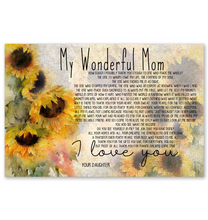 Load image into Gallery viewer, Sunflower I Love You Daughter Gift For My Wonderful Mom Horizontal Poster
