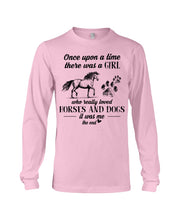 Load image into Gallery viewer, There Was A Girl Who Really Loved Horses And Dogs Unisex Long Sleeve

