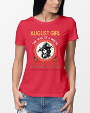 Load image into Gallery viewer, Birthday Gift For August Girl The Soul Of A Witch Ladies Tee
