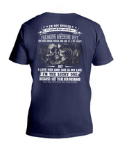 Load image into Gallery viewer, Amazing Gift For Husband She Love Me So Much Skull Guys V-Neck
