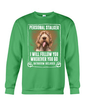 Load image into Gallery viewer, Spinone Italiano Personal Stalker St. Patrick's Day Printed Mug Sweatshirt
