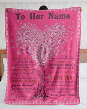 Load image into Gallery viewer, You Are The Most Heart Tree Custom Name Gift For Girlfriend Sherpa Blanket
