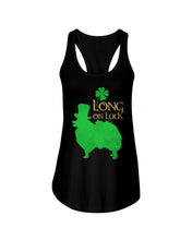 Load image into Gallery viewer, Pomeranian Long On Luck Green St. Patrick's Day Printed Mug Ladies Flowy Tank
