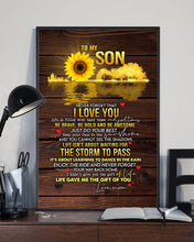 Load image into Gallery viewer, Never Forget I Love You Sunflower Water Reflection Mom Gift For Son Vertical Poster
