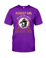 Load image into Gallery viewer, Birthday Gift For August Girl The Soul Of A Witch Guys Tee
