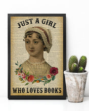 Load image into Gallery viewer, Just A Girl Jane Austen Who Loves Books Vertical Poster
