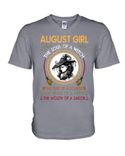 Load image into Gallery viewer, Birthday Gift For August Girl The Soul Of A Witch Guys V-Neck

