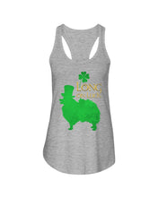 Load image into Gallery viewer, Pomeranian Long On Luck Green St. Patrick's Day Printed Mug Ladies Flowy Tank
