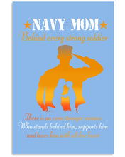 Load image into Gallery viewer, Son Gift For Navy Mom Behind Every Strong Soldier Vertical Poster
