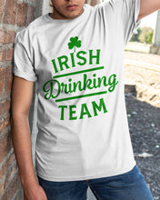 Load image into Gallery viewer, Irsih Drinking Team Green Shamrock St Patrick's Day Guys Tee
