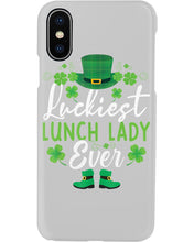 Load image into Gallery viewer, Emerald Green Top Hat And Boot Luckiest Lunch Lady Ever St Patrick's Day Gift Phone case
