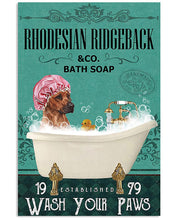 Load image into Gallery viewer, Dog Rhodesian Ridgeback Bath Soap Gift For Dog Lovers Vertical Poster
