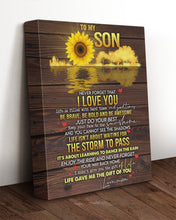 Load image into Gallery viewer, Never Forget I Love You Sunflower Water Reflection Mom Gift For Son Matte Canvas
