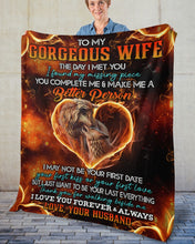 Load image into Gallery viewer, Thank For Walking Beside Me Wolf Gift For Wife Fleece Blanket
