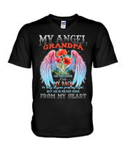 Load image into Gallery viewer, My Angel Grandpa Who Watched Over My Back Guys V-Neck

