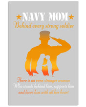 Load image into Gallery viewer, Son Gift For Navy Mom Behind Every Strong Soldier Vertical Poster
