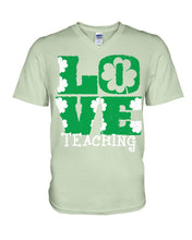 Load image into Gallery viewer, Teaching Love Clover St Patrick's Day Gift Guys V-Neck
