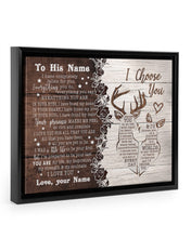 Load image into Gallery viewer, You Are My Life Wild Deer Custom Name Gift For Life Partner Framed Matte Canvas
