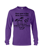 Load image into Gallery viewer, There Was A Girl Who Really Loved Horses And Dogs Unisex Long Sleeve
