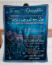 Load image into Gallery viewer, Loving You And Breathing Blue Butterflies Mom Gift For Daughter Sherpa Blanket
