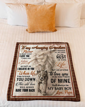 Load image into Gallery viewer, Papa Gift For Grandson Lion When Life Tries To Knock You Down Fleece Blanket
