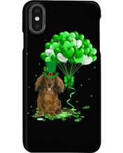 Load image into Gallery viewer, Red Long Haired Dachshund Patrick Balloons St. Patrick's Day Color Changing Mug Phone case
