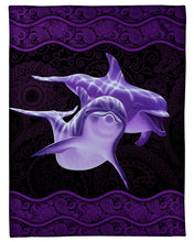 Load image into Gallery viewer, Purple Paisley Pattern Dolphins Meaningful Gift Fleece Blanket
