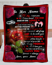Load image into Gallery viewer, Custom Name Gift For Wife Red Rose Love You Forever And Always Sherpa Blanket
