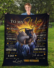 Load image into Gallery viewer, I'm Not Perfect Black And White Wolves Gift For Wife Fleece Blanket
