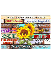 Load image into Gallery viewer, Hairdresser You Are The Reason I Am Here Sunflower Horizontal Poster
