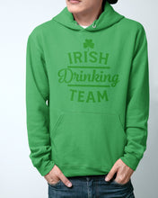 Load image into Gallery viewer, Irsih Drinking Team Green Shamrock St Patrick's Day Hoodie
