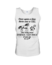 Load image into Gallery viewer, There Was A Girl Who Really Loved Horses And Dogs Unisex Tank Top
