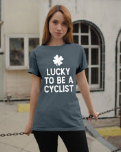 Load image into Gallery viewer, Lucky To Be A Biker Pilot Clover St Patrick's Day Gift Guys Tee
