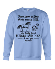 Load image into Gallery viewer, There Was A Girl Who Really Loved Horses And Dogs Sweatshirt

