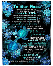 Load image into Gallery viewer, Blue Sea Turtle How Special You Are Custom Name Gift For Wife Fleece Blanket
