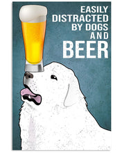 Load image into Gallery viewer, Cute Great Pyrenees Dogs And Beer Gift For Dog Lovers Vertical Poster
