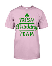 Load image into Gallery viewer, Irsih Drinking Team Green Shamrock St Patrick's Day Guys Tee
