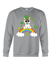 Load image into Gallery viewer, Llama Sitting On Rainbow Clovers St Patrick's Day Gift Sweatshirt

