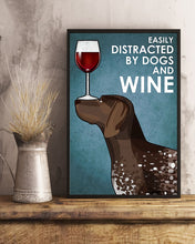Load image into Gallery viewer, Cute German Shorthaired Pointer Dog And Red Wine Gift For Dog Lovers Vertical Poster
