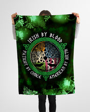 Load image into Gallery viewer, I'm Proud To Be An Irish Green Celtic Design Fleece Blanket
