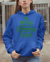 Load image into Gallery viewer, Irsih Drinking Team Green Shamrock St Patrick's Day Hoodie
