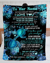 Load image into Gallery viewer, Blue Sea Turtle How Special You Are Custom Name Gift For Wife Sherpa Blanket
