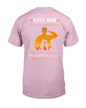 Load image into Gallery viewer, Son Gift For Navy Mom Behind Every Strong Soldier Guys Tee
